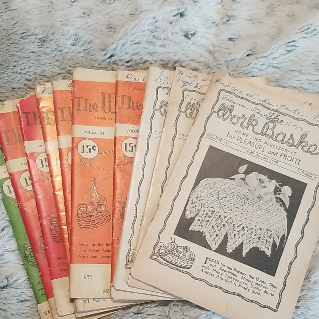 1949  1956 Workbaskets 10 Publications Mid Century  Before In Euc
